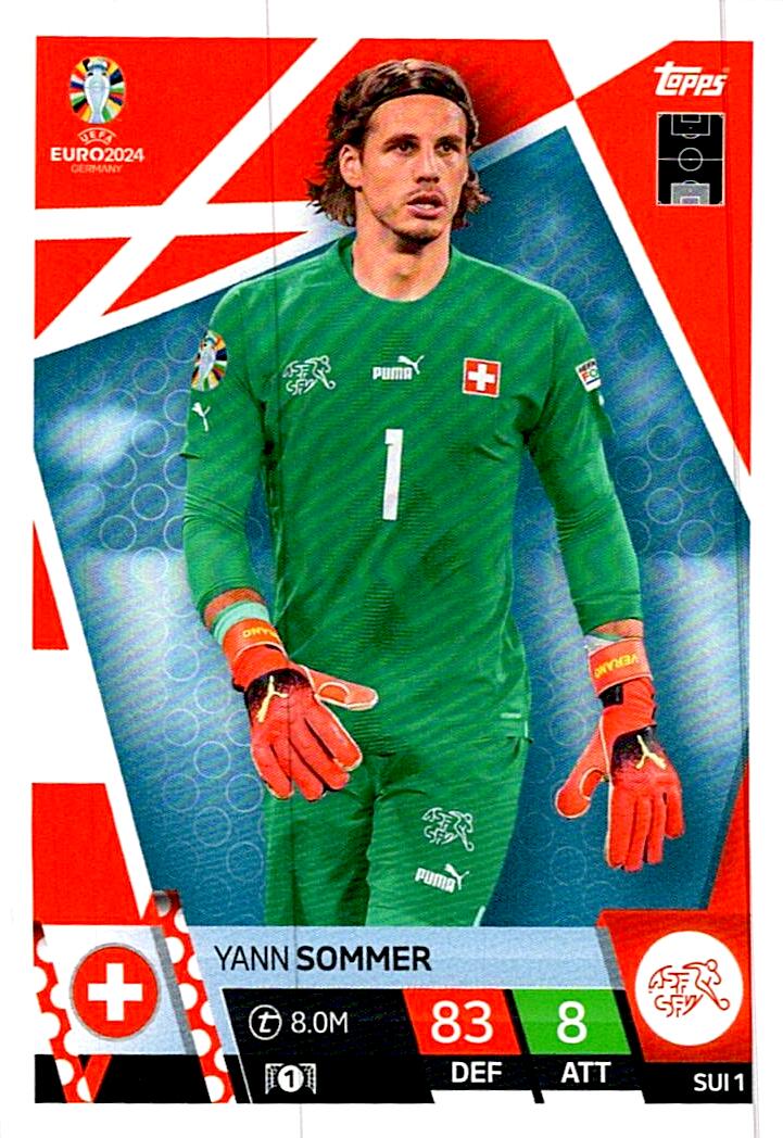 TOPPS MATCH ATTAX UEFA EURO 2024 YANN SOMMER SUIZA NºSUI1