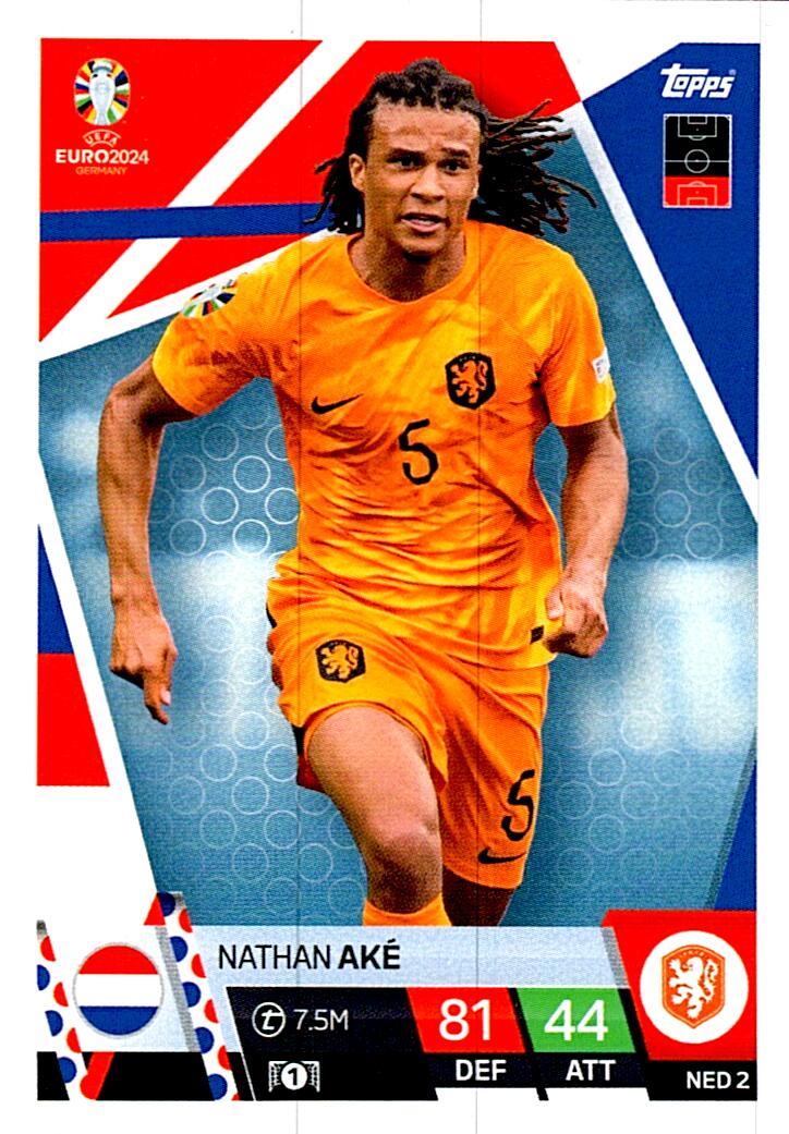 TOPPS MATCH ATTAX UEFA EURO 2024 NATHAN AKE HOLANDA NºNED2