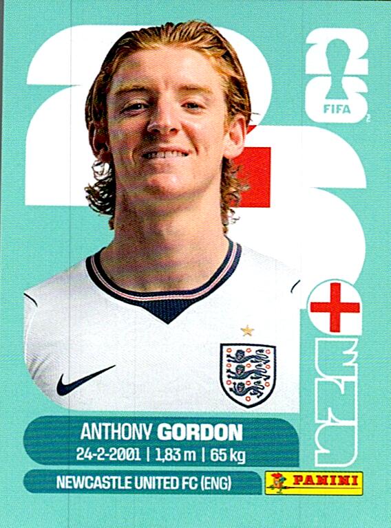 STICKERS FIFA WORLD CUP 2026 ANTHONY GORDON NºENG 15