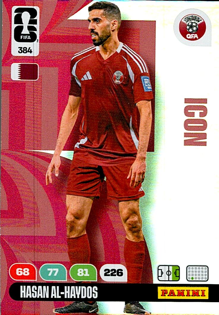 ADRENALYN WORLD CUP 2026 HASAN AL-HAYDOS QATAR ICON Nº384
