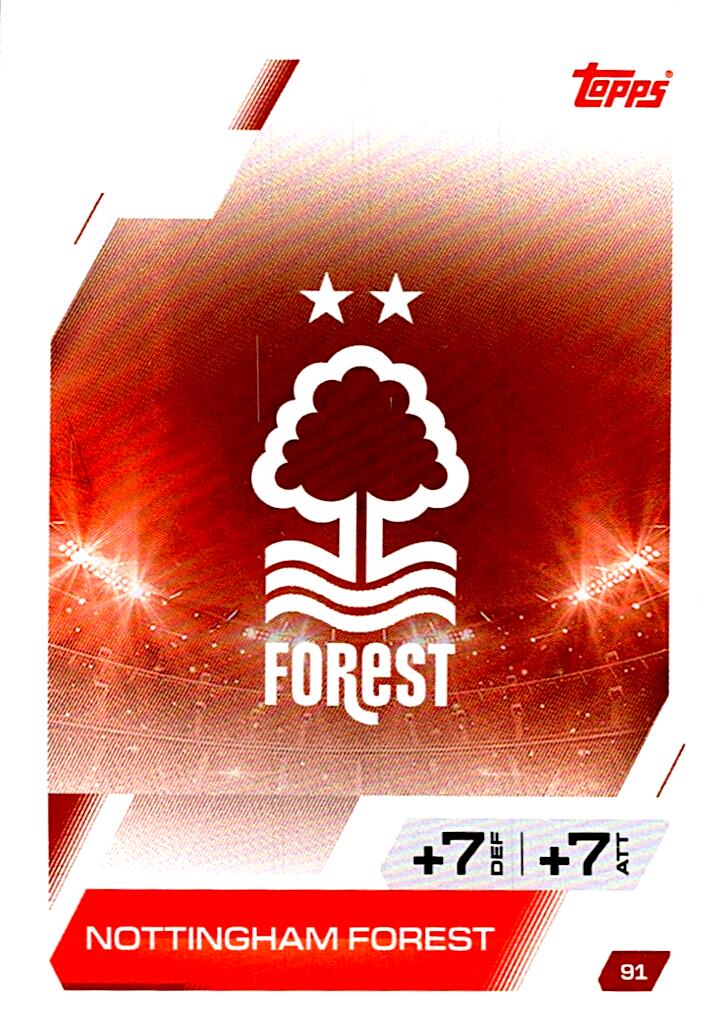 MATCH ATTAX CHAMPIONS LEAGUE 2025/2026 ESCUDO NOTTINGHAM FOREST Nº91
