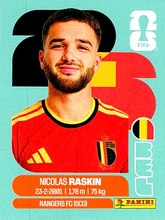 STICKERS FIFA WORLD CUP 2026 NICOLAS RASKIN NºBEL 11