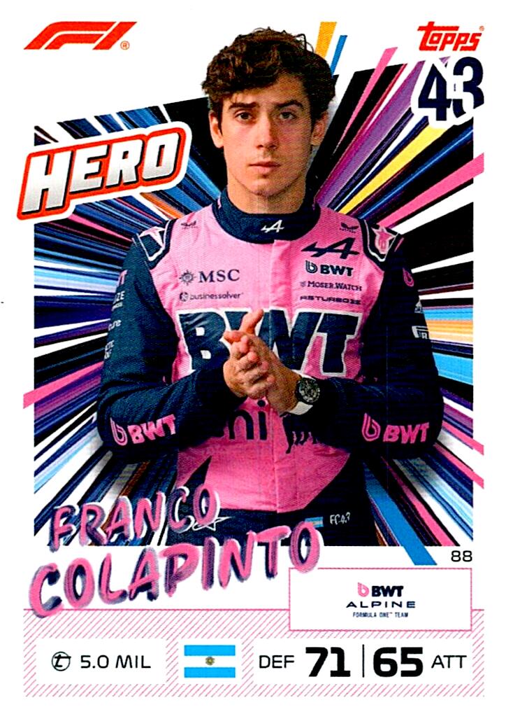 TURBO ATTAX FORMULA 1 2026 FRANCO COLAPINTO Nº88