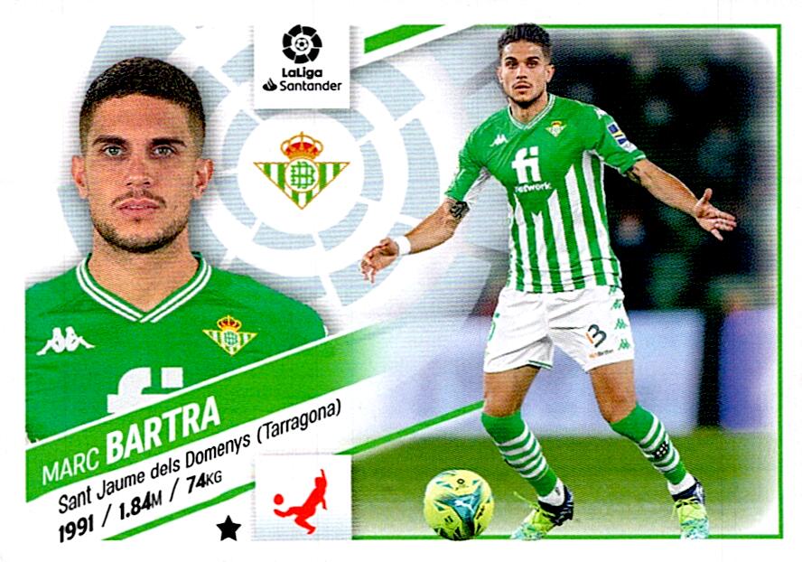 Cromo Liga Este 2022/2023 BARTRA REAL BETIS Nº7