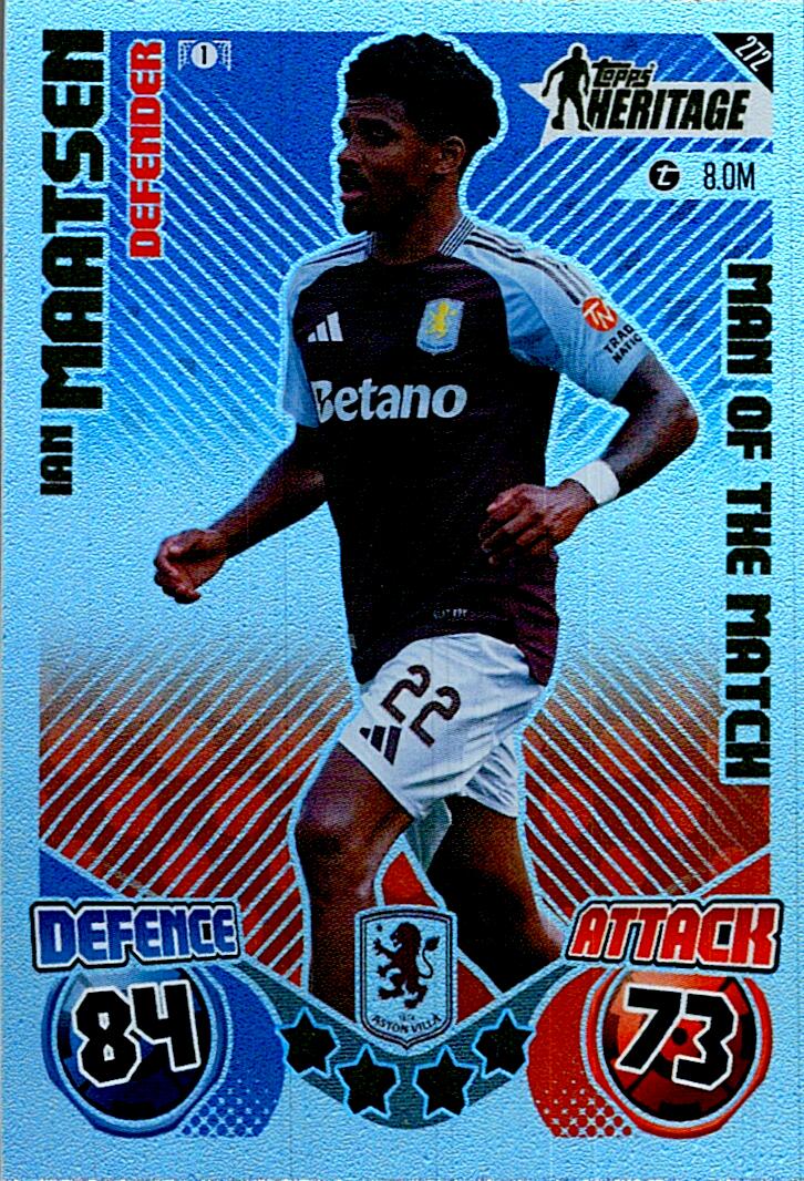Match Attax Extra 2025 Ian Maatsen Topps Heritage nº272