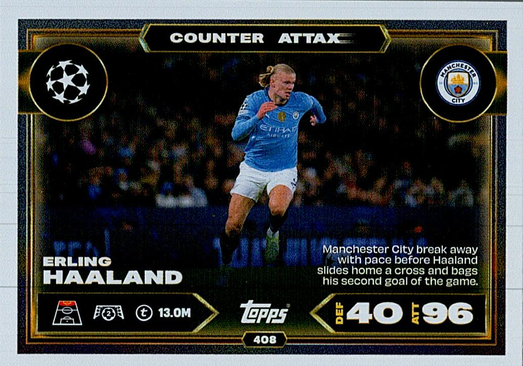 MATCH ATTAX CHAMPIONS LEAGUE 2025/2026 HAALAND COUNTER ATTAX Nº408