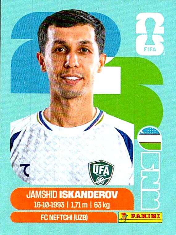 STICKERS FIFA WORLD CUP 2026 JAMSHID ISKANDEROV NºUZB 12