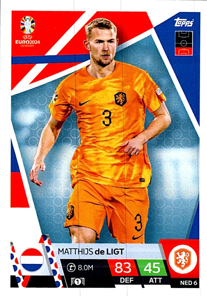 TOPPS MATCH ATTAX UEFA EURO 2024 MATTHIJS DE LIGT HOLANDA NºNED6