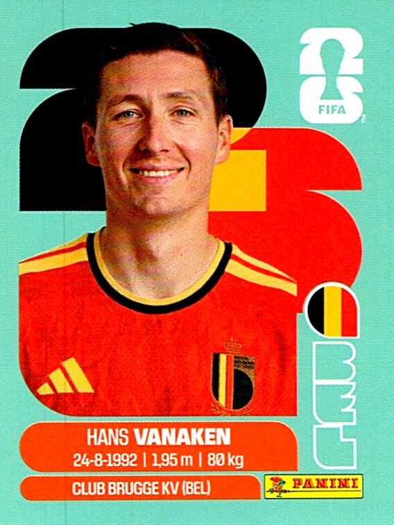 STICKERS FIFA WORLD CUP 2026 HANS VANAKEN NºBEL 14