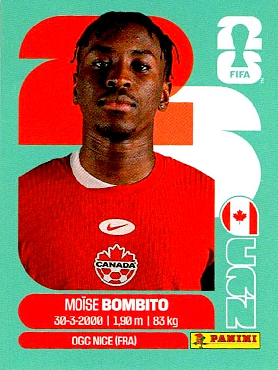 STICKERS FIFA WORLD CUP 2026 MOÏSE BOMBITO NºCAN 8