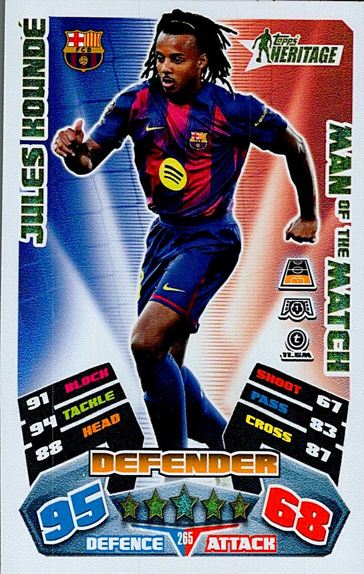 TOPPS MATCH ATTAX EXTRA 2025/26 JULES KOUNDE TOPPS HERITAGE Nº265