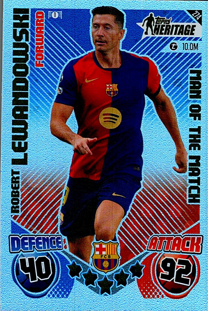 Match Attax Extra 2025 Robert Lewandowski Topps Heritage nº274