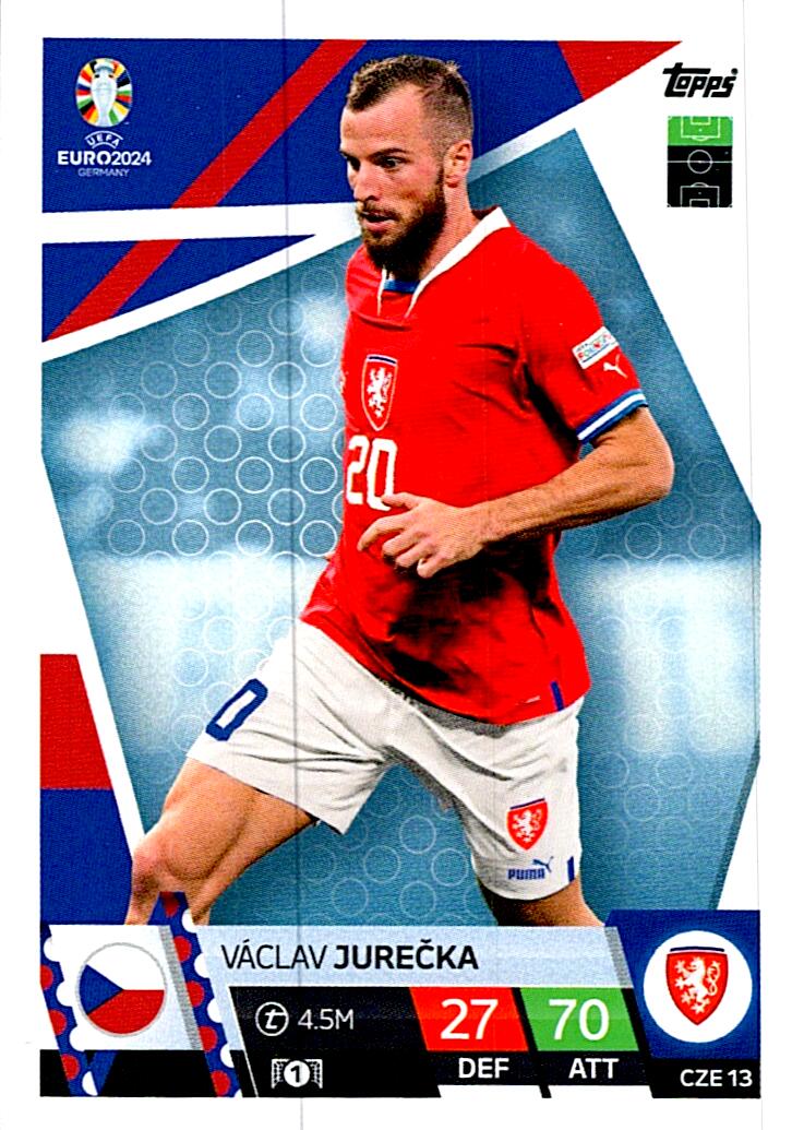 TOPPS MATCH ATTAX UEFA EURO 2024 VACLAV JURECKA REPUBLICA CHECA NºCZE13