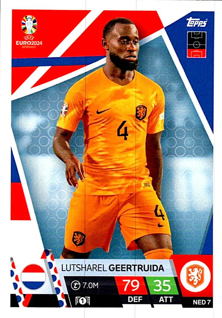 TOPPS MATCH ATTAX UEFA EURO 2024 LUTSHAREL GEERTRUIDA HOLANDA NºNED7