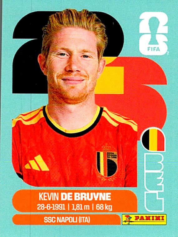 STICKERS FIFA WORLD CUP 2026 KEVIN DE BRUYNE NºBEL 15