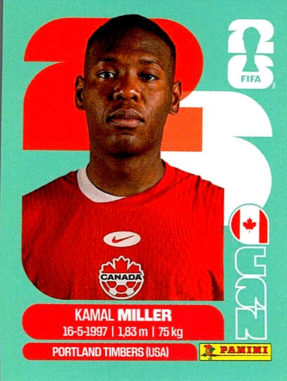 STICKERS FIFA WORLD CUP 2026 KAMAL MILLER NºCAN 9