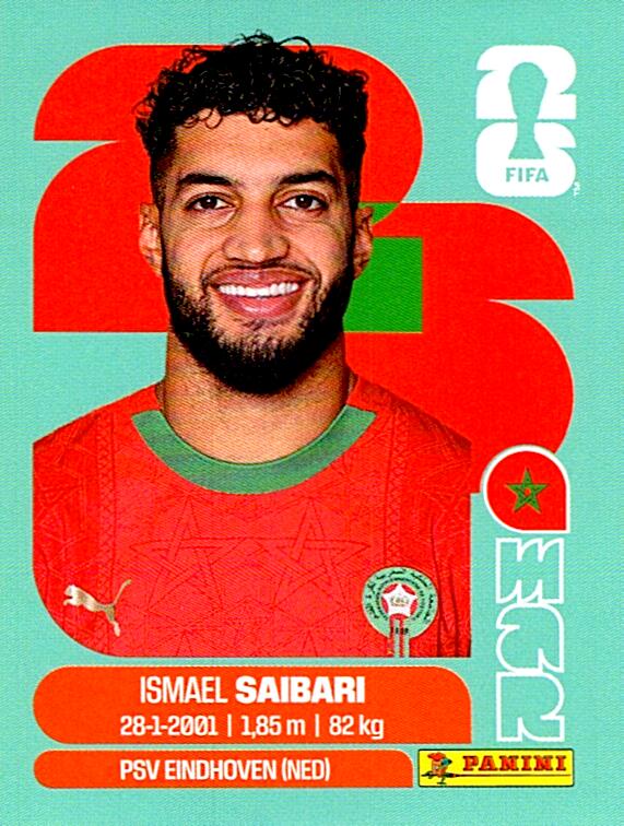 STICKERS FIFA WORLD CUP 2026 ISMAEL SAIBARI NºMAR 15