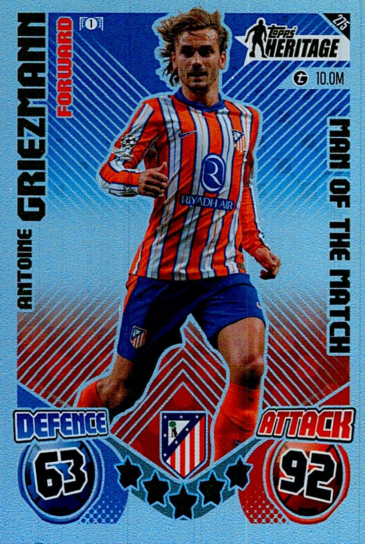 Match Attax Extra 2025 Antoine Griezmann Topps Heritage nº275