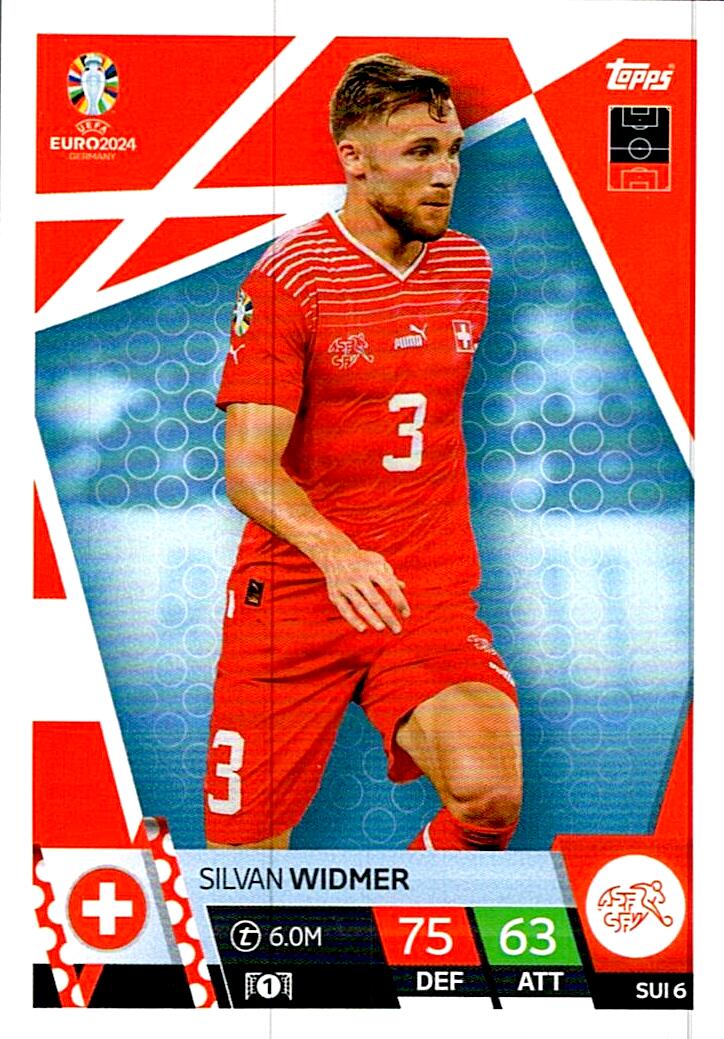 TOPPS MATCH ATTAX UEFA EURO 2024 SILVAN WIDMER SUIZA NºSUI6