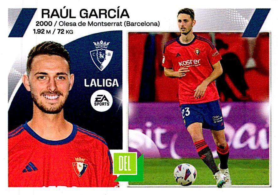 LIGA ESTE 2023/24 RAUL GARCIA CA OSASUNA Nº19 BIS COLOCA TERCERA EDICION