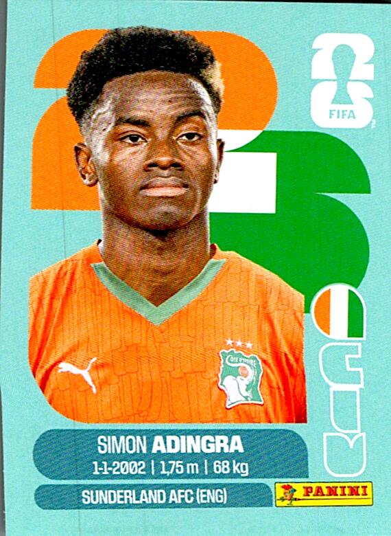 STICKERS FIFA WORLD CUP 2026 SIMON ADINGRA NºCIV 17