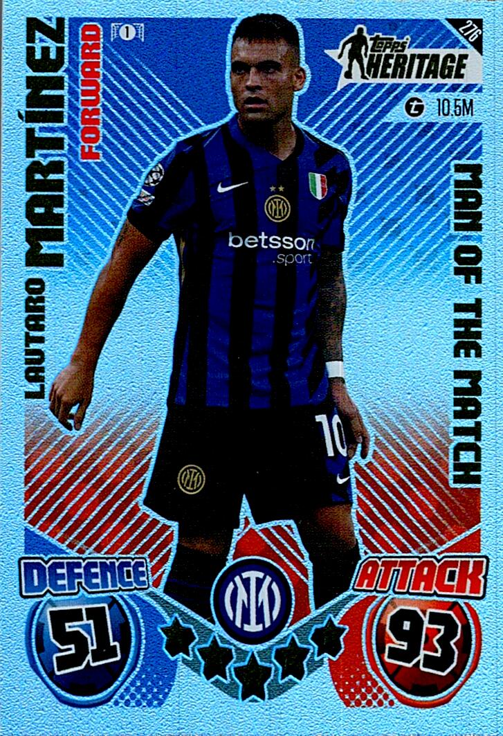 Match Attax Extra 2025 Lautaro Martínez Topps Heritage nº276
