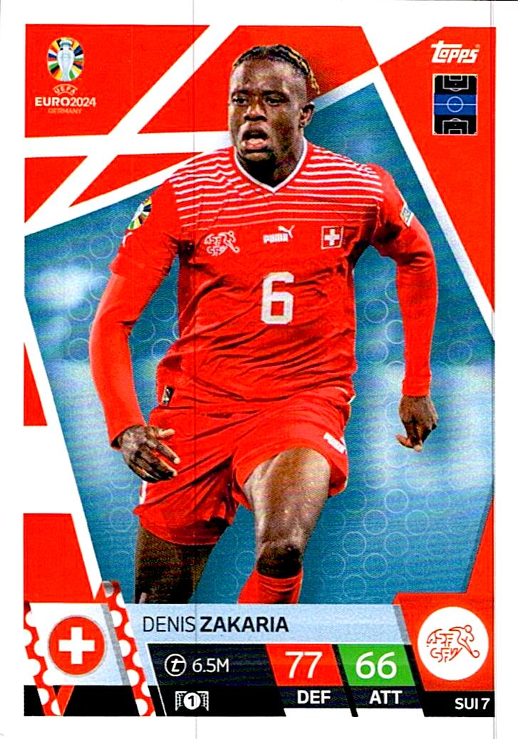 TOPPS MATCH ATTAX UEFA EURO 2024 DENIS ZAKARIA SUIZA NºSUI7