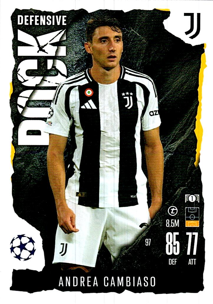 Match Attax Extra 2025 Andrea Cambiaso Defensive Rock nº97