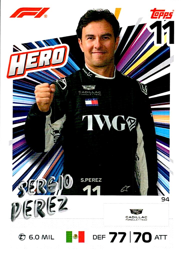 TURBO ATTAX FORMULA 1 2026 SERGIO PEREZ Nº94