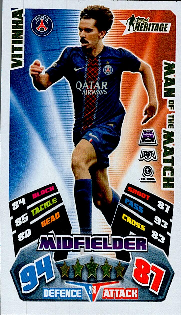 TOPPS MATCH ATTAX EXTRA 2025/26 VITINHA TOPPS HERITAGE Nº268