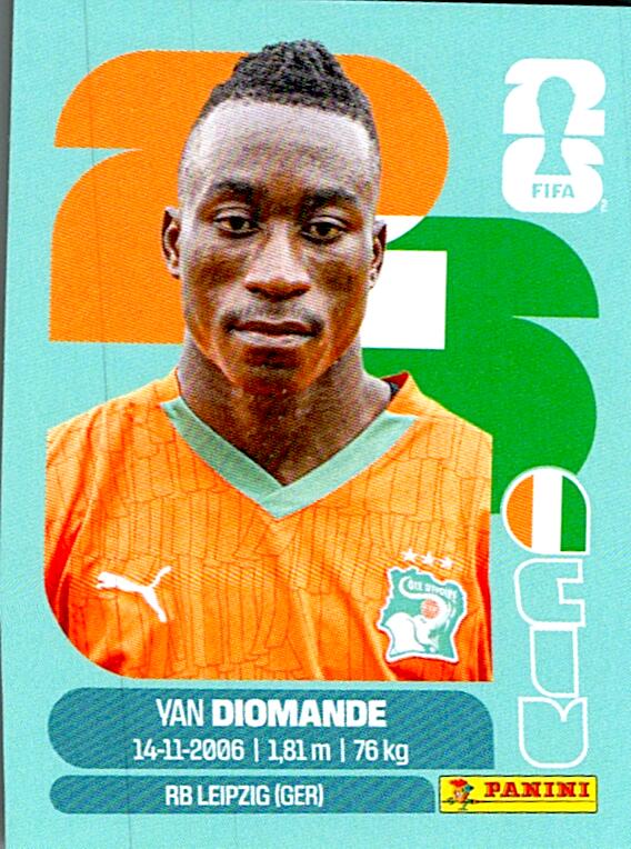 STICKERS FIFA WORLD CUP 2026 YAN DIOMANDE NºCIV 18