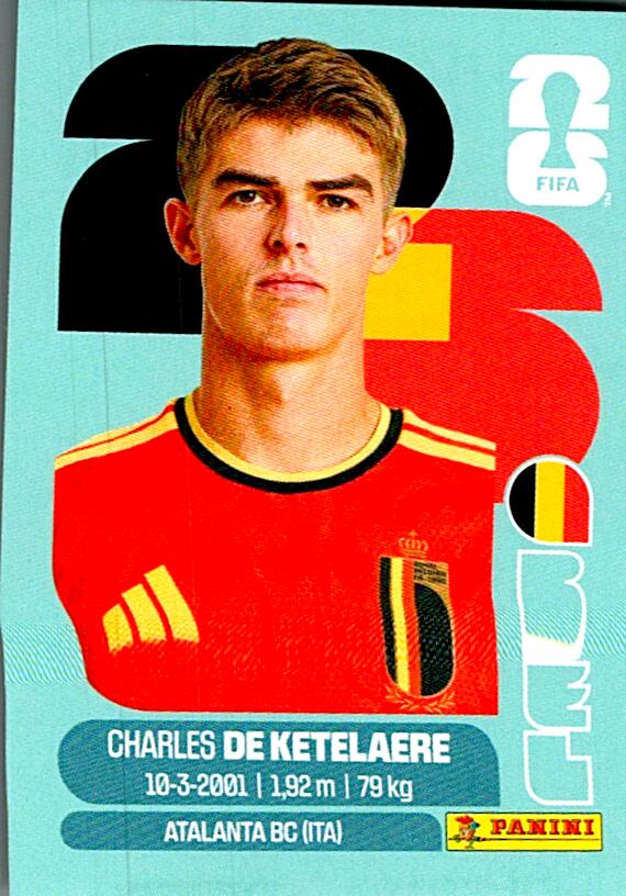 STICKERS FIFA WORLD CUP 2026 CHARLES DE KETELAERE NºBEL 17