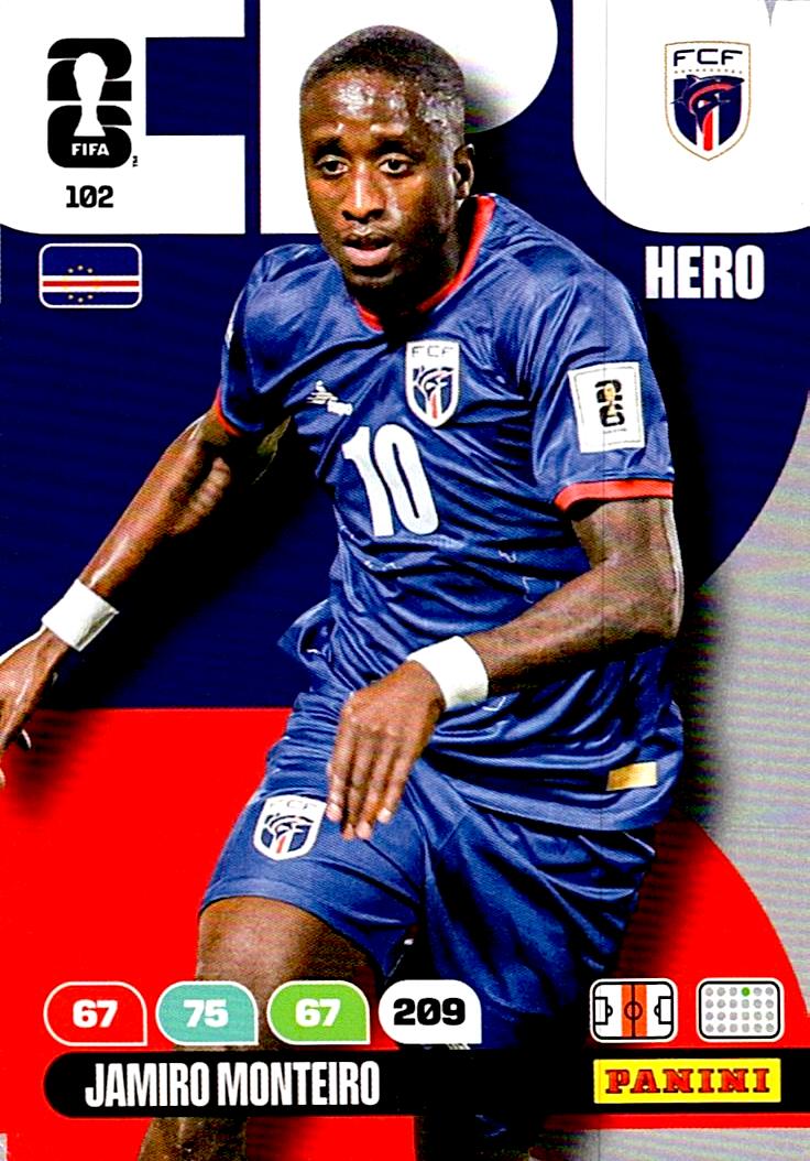 ADRENALYN WORLD CUP 2026 JAMIRO MONTEIRO CAPE VERDE Nº102