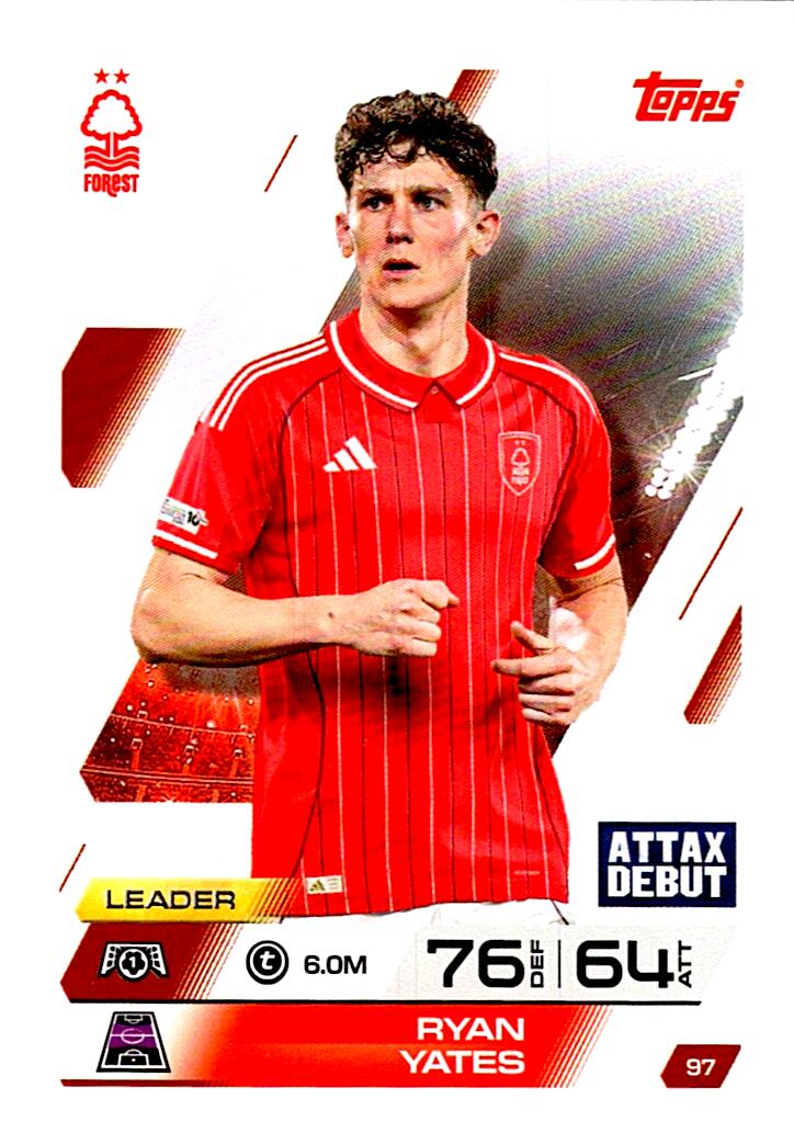 MATCH ATTAX CHAMPIONS LEAGUE 2025/2026 RYAN YATES Nº97