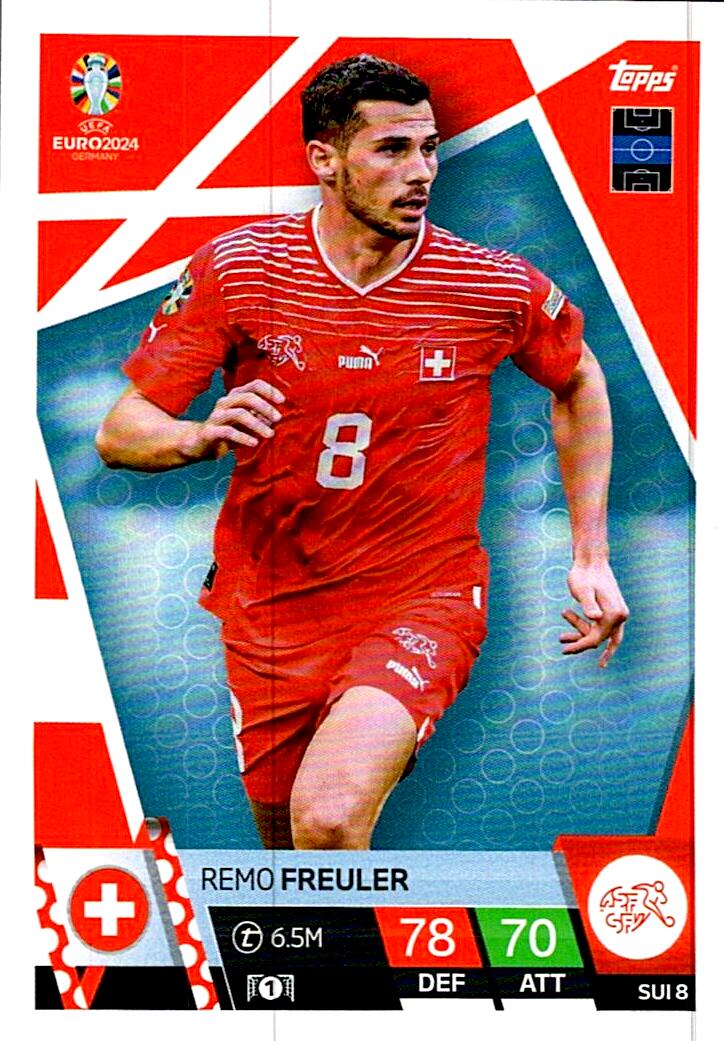 TOPPS MATCH ATTAX UEFA EURO 2024 REMO FREULER SUIZA NºSUI8