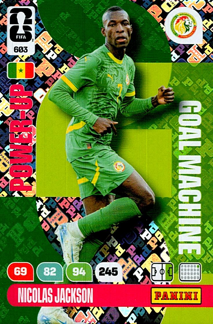 ADRENALYN WORLD CUP 2026 NICOLAS JACKSON GOAL MACHINE Nº603