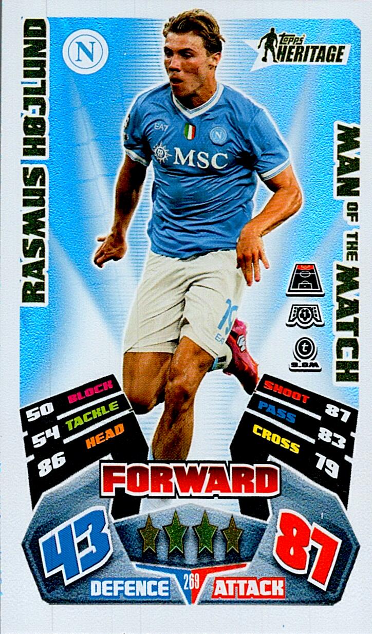 TOPPS MATCH ATTAX EXTRA 2025/26 RASMUS HOJLUND TOPPS HERITAGE Nº269