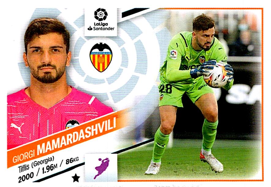 Cromo Liga Este 2022/2023 MAMARDASHVILI VALENCIA CF Nº3