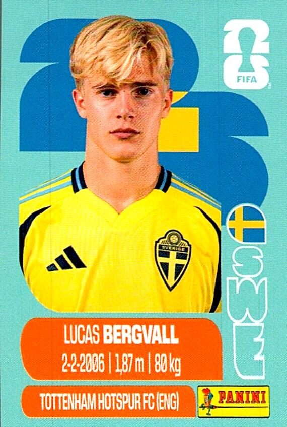 STICKERS FIFA WORLD CUP 2026 LUCAS BERGVALL NºSWE 8