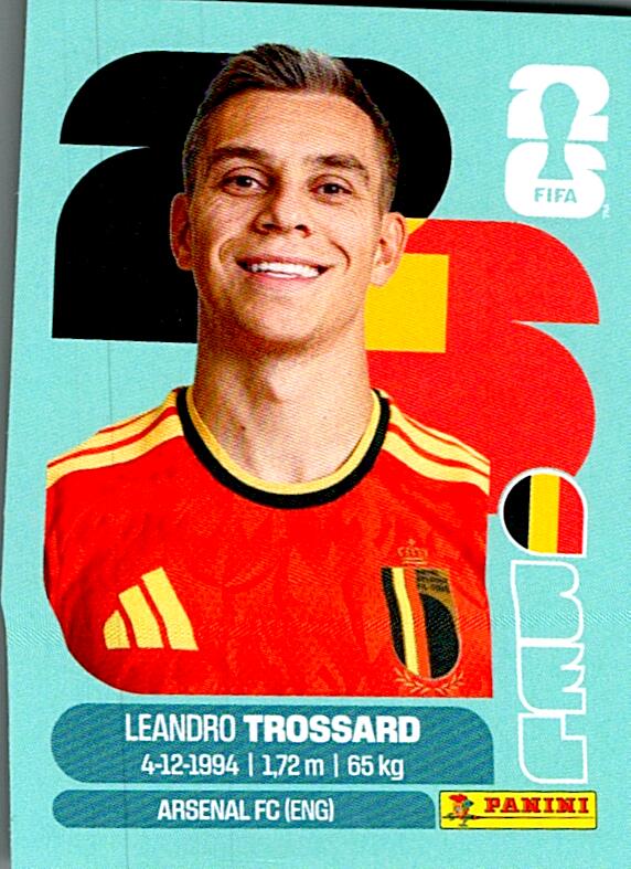 STICKERS FIFA WORLD CUP 2026 LEANDRO TROSSARD NºBEL 18