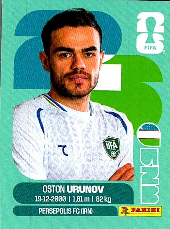 STICKERS FIFA WORLD CUP 2026 OSTON URUNOV NºUZB 17