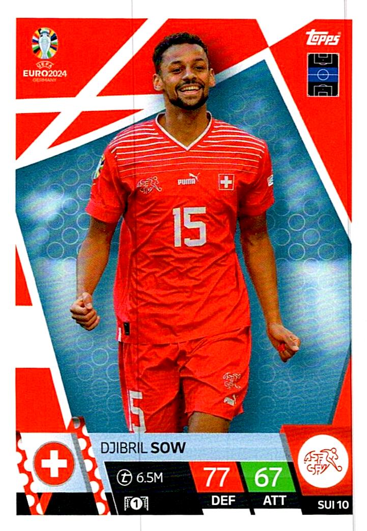TOPPS MATCH ATTAX UEFA EURO 2024 DJIBRIL SOW SUIZA NºSUI10