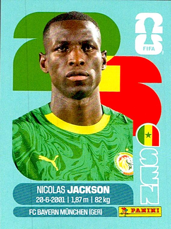 STICKERS FIFA WORLD CUP 2026 NICOLAS JACKSON NºSEN 19