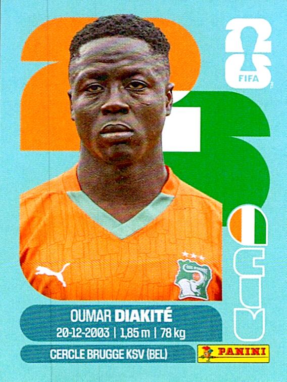 STICKERS FIFA WORLD CUP 2026 OUMAR DIAKITE NºCIV 20