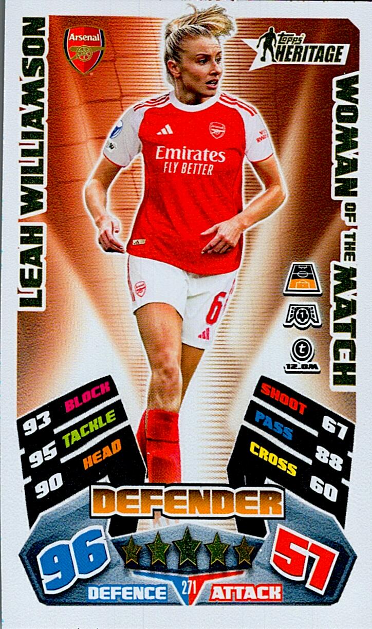 TOPPS MATCH ATTAX EXTRA 2025/26 LEAH WILLIAMSON TOPPS HERITAGE Nº271