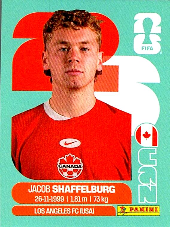 STICKERS FIFA WORLD CUP 2026 JACOB SHAFFELBURG NºCAN 14