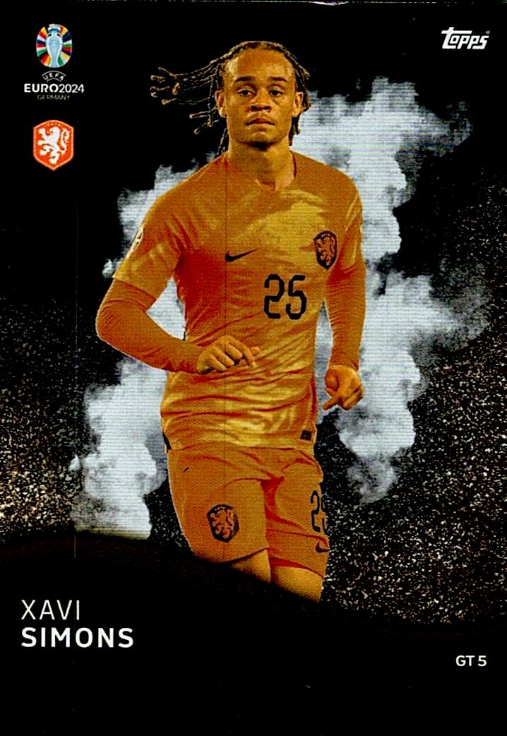 TOPPS MATCH ATTAX UEFA EURO 2024 XAVI SIMONS GOLDEN TREASURE Nº5
