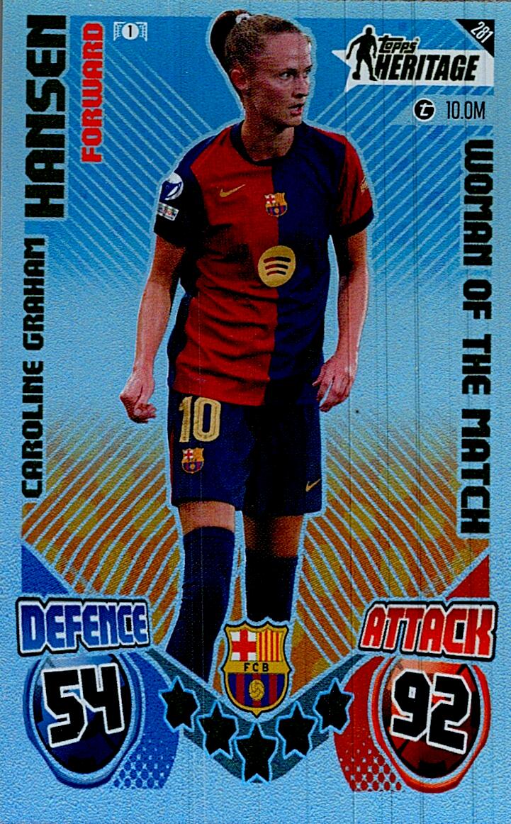Match Attax Extra 2025 Caroline Graham Hansen Topps Heritage nº281