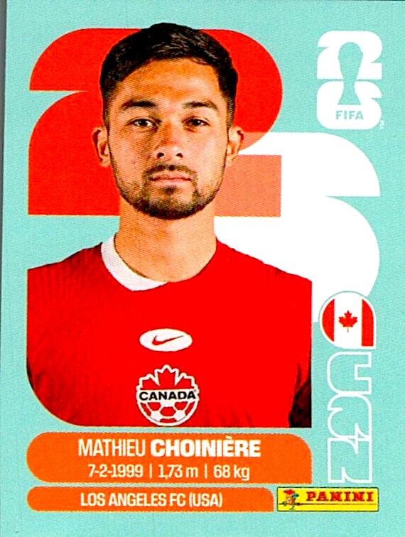 STICKERS FIFA WORLD CUP 2026 MATHIEU CHOINIERE NºCAN 15