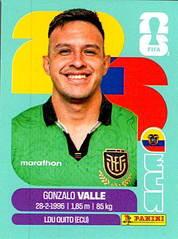 STICKERS FIFA WORLD CUP 2026 GONZALO VALLE NºECU 3